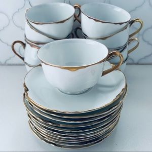 11 Hutschenreuther Blenheim Flat Cup & Saucer Set